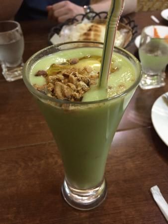 Avocado With Honey And Nuts Juice