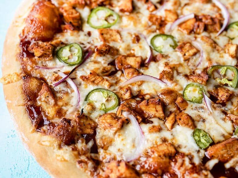 Mix chicken and meat pizza