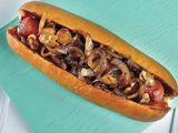 BBQ and Mushroom Hot Dog Sandwich