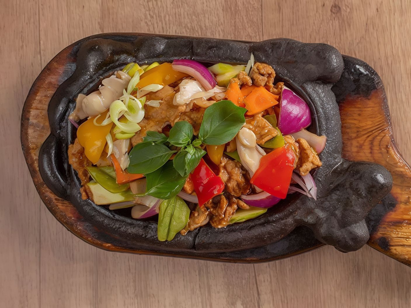 BT06- Beef with Basil and Spicy BBQ In Thai Style