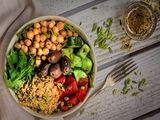 Buddha With Chickpeas And Quinoa Bowl