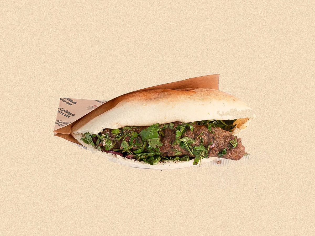 Baba Ghanoush with Kofta Sandwich