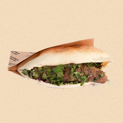 Baba Ghanoush with Kofta Sandwich