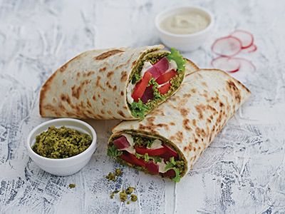 Baked Green Falafel Wrap