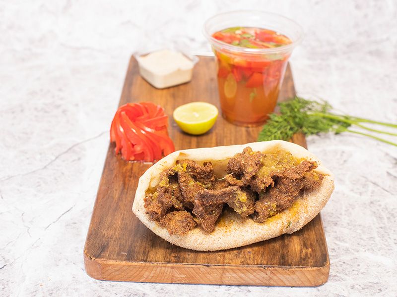 Baladi Liver With Bran Sandwich