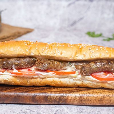 Baladi Sausage With Melted Cheese Sandwich