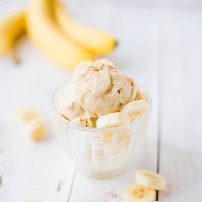 Banana Pieces With Ice Cream