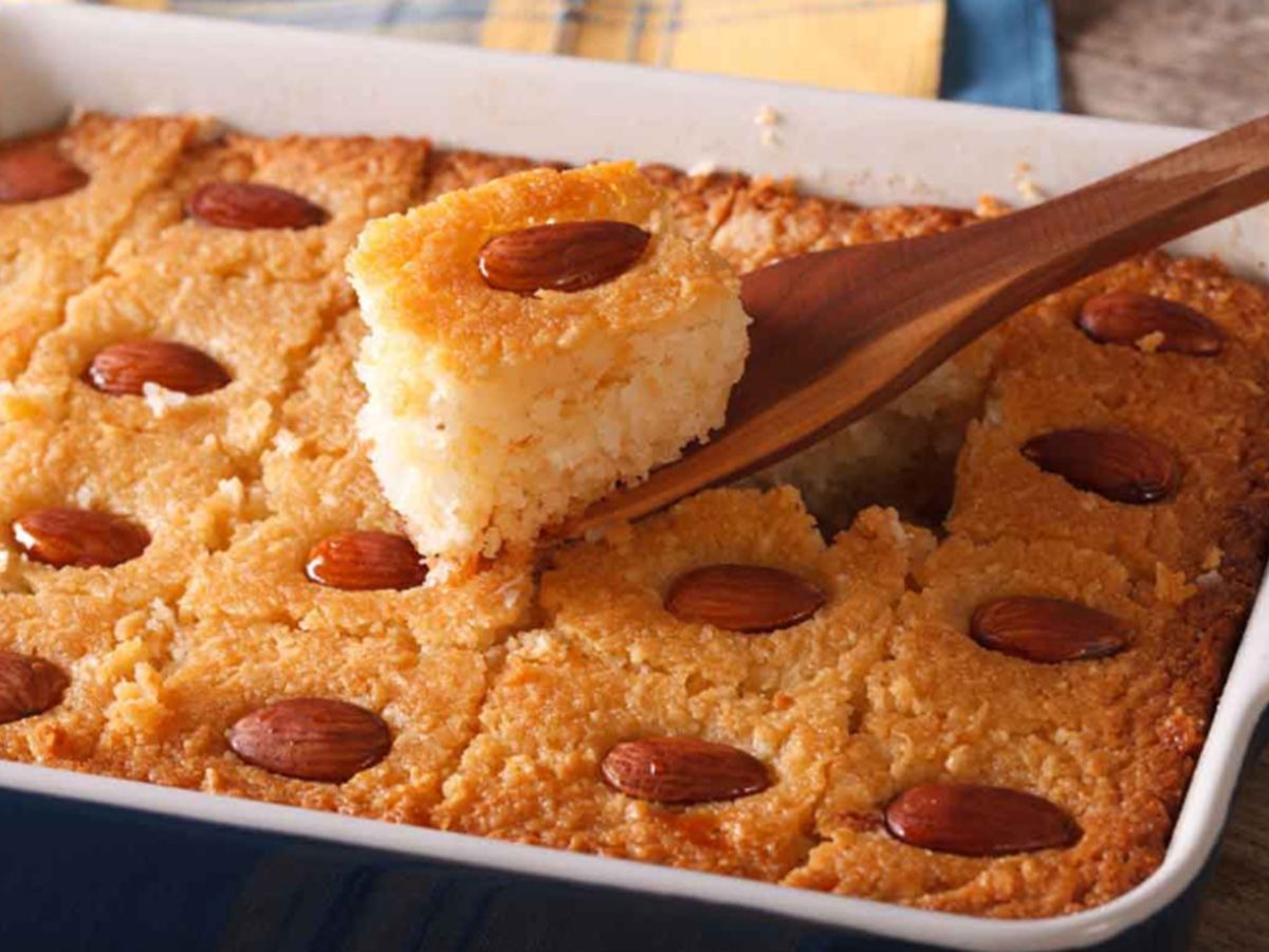Basbousa with nuts