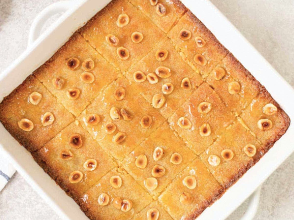 Basbousa with walnut