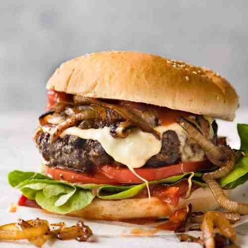 Beef Burger With Cheese Sandwich