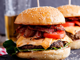 Beef Bacon And Cheese Burger Sandwich