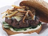 Beef Burger With Caramelized Onion And Smoked Cheese Sandwich