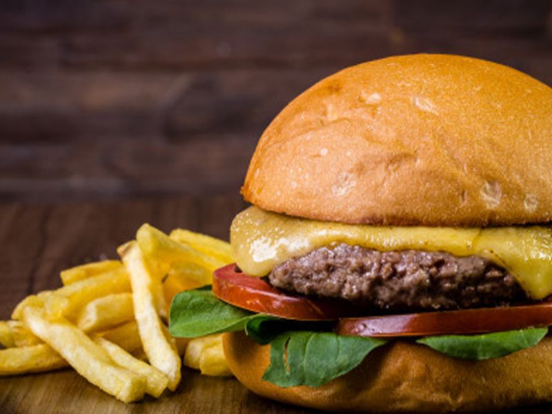 Beef Burger With Cheese Sandwich