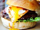 Beef Burger With Eggs Sandwich