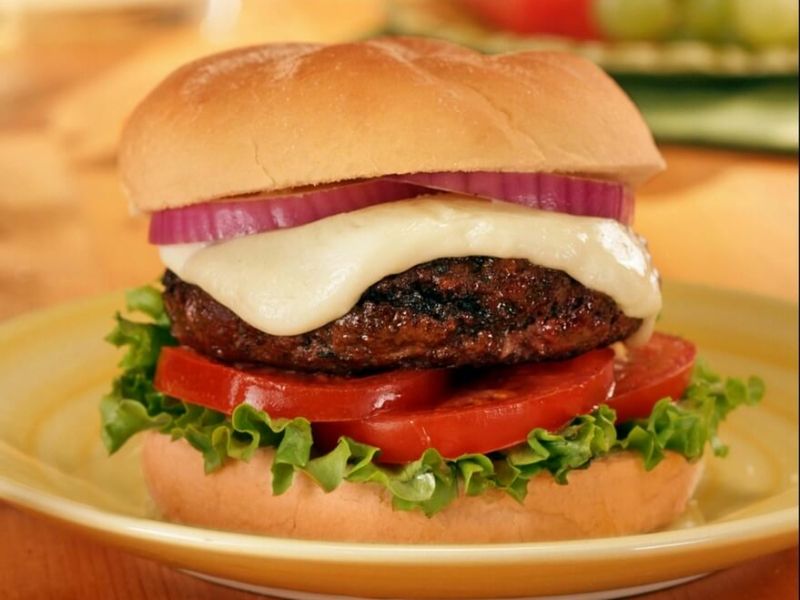 Beef Burger With Mozzarella Cheese Sandwich