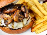 Beef Burger With Mushroom Sauce Sandwich