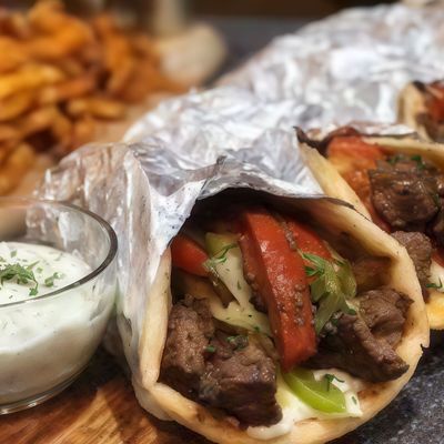 Beef Souvlaki Sandwich