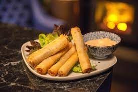Beef With Cheese Spring Rolls