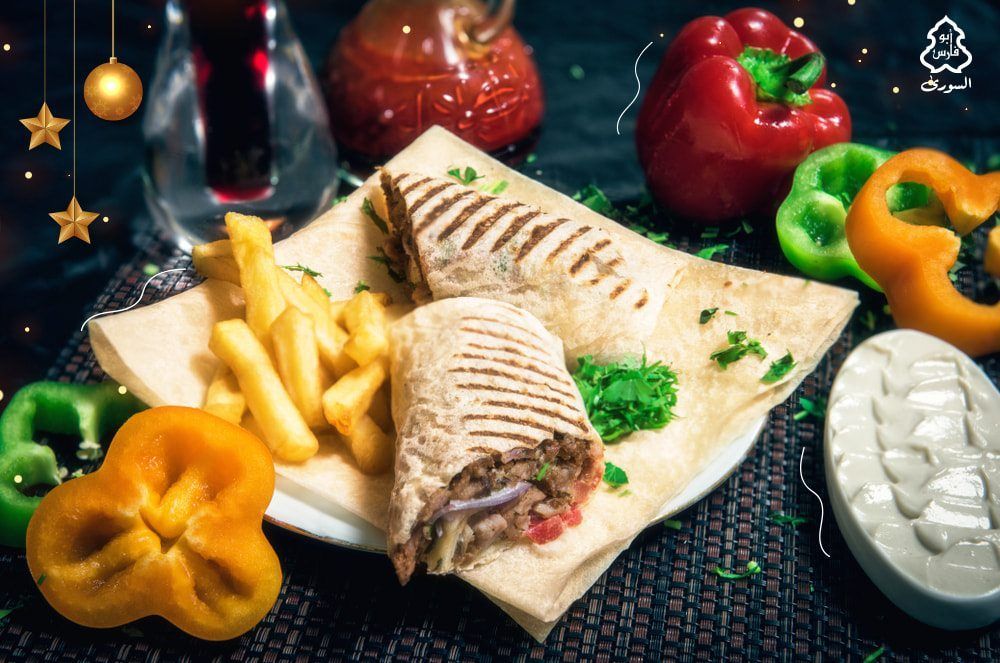 Meat shawarma sandwich
