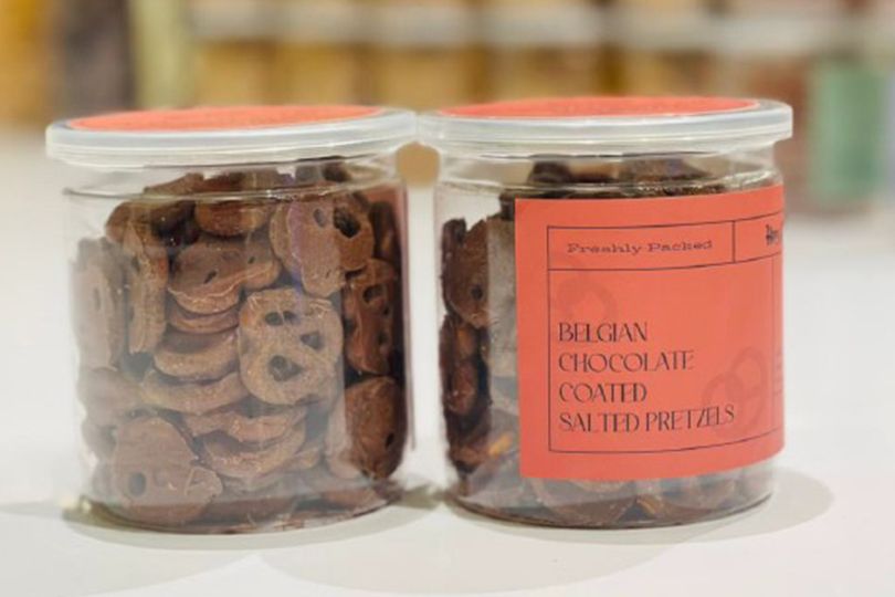 Belgian Chocolate Salted Pritzels Can