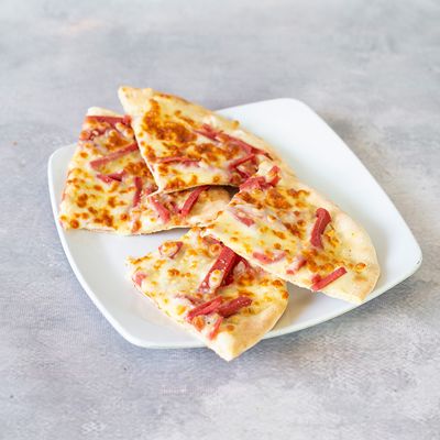 Pastries with mozzarella cheese and luncheon