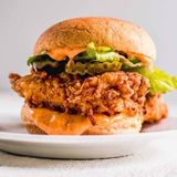 Big Fried Chicken Burger Sandwich