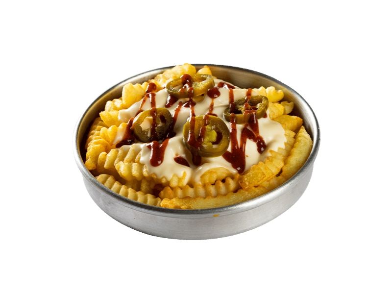 French Fries With Cheese And Bloody Sauce