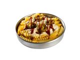French Fries With Cheese And Bloody Sauce