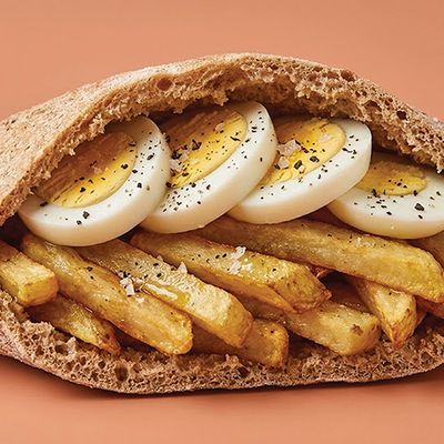 Boiled egg potato sandwich