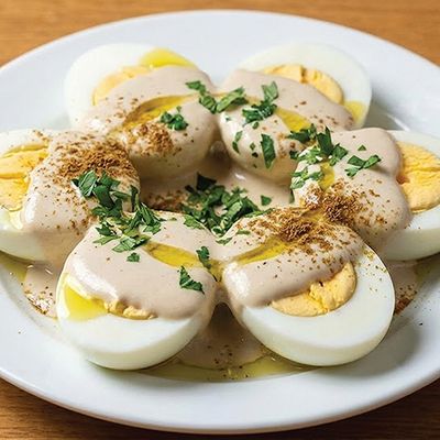 Boiled Egg with Tahini Dish