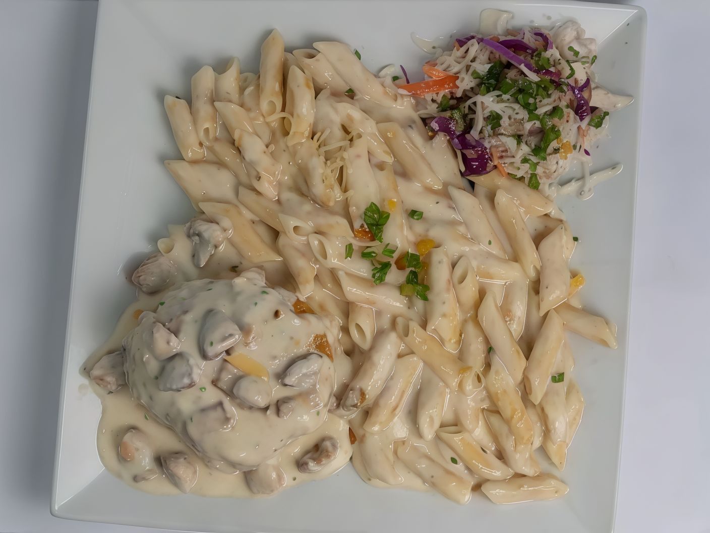 Chicken Boska with pasta
