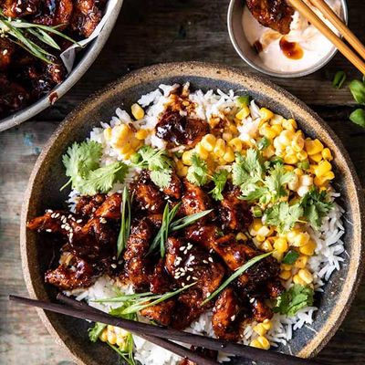 طبق بولغوغي دجاج كوري مشوي
