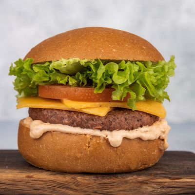 Plain beef burger sandwich