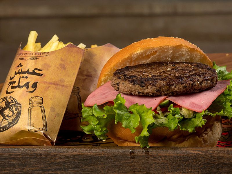 Burger 'n' Smoked Beef Sandwich