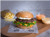 Burger with Cheese 'n' Eggs Sandwich