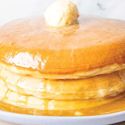 Pancakes with butter and honey