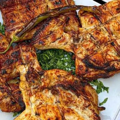 Grilled Chicken On Charcoal