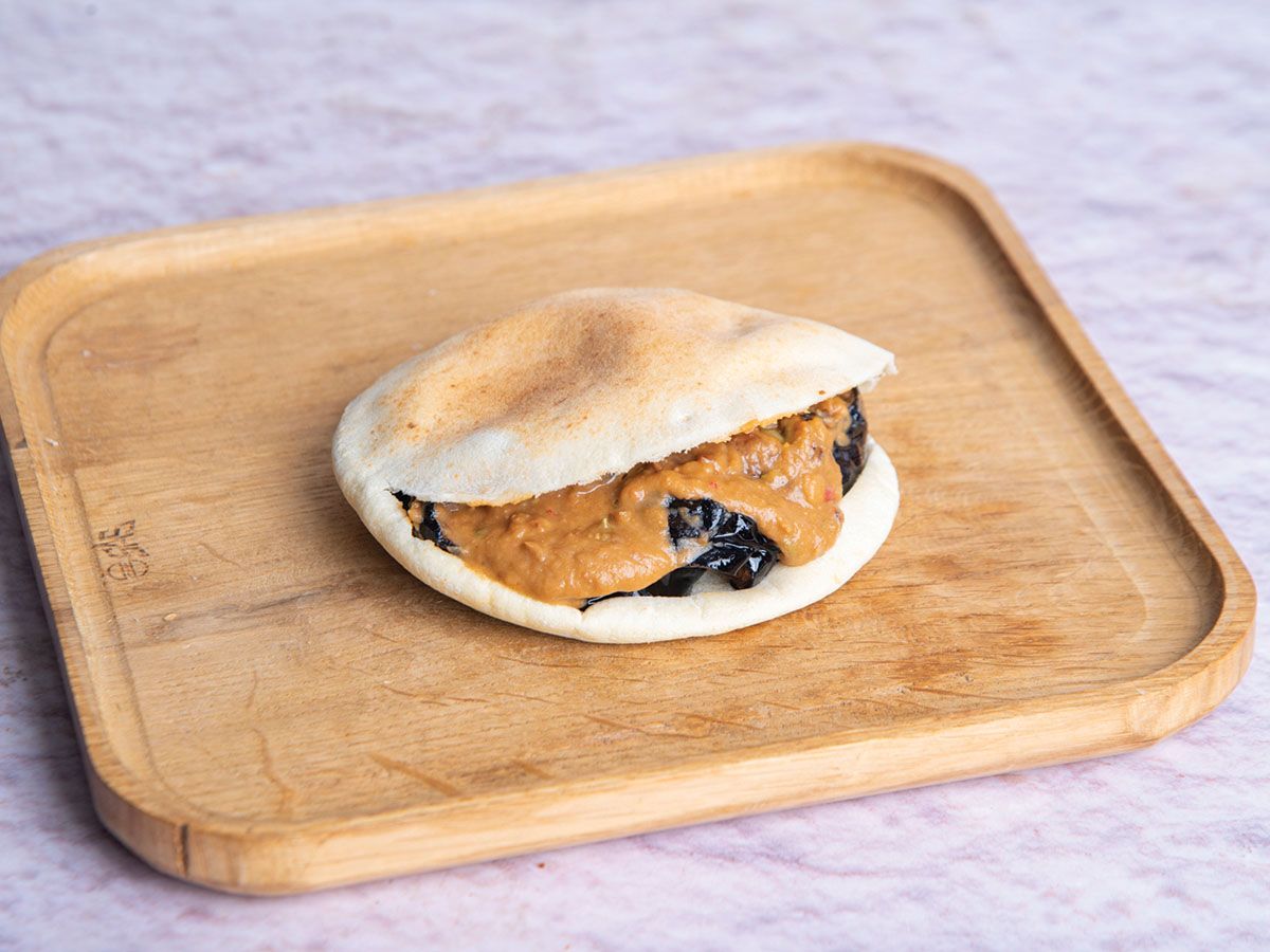 Foul With Eggplant Sandwich