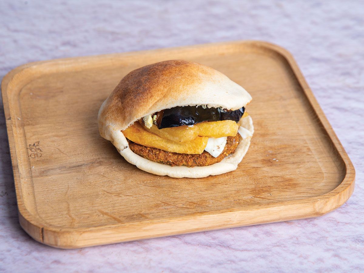Foul With Eggplant, Eggs, Taamia And French Fries