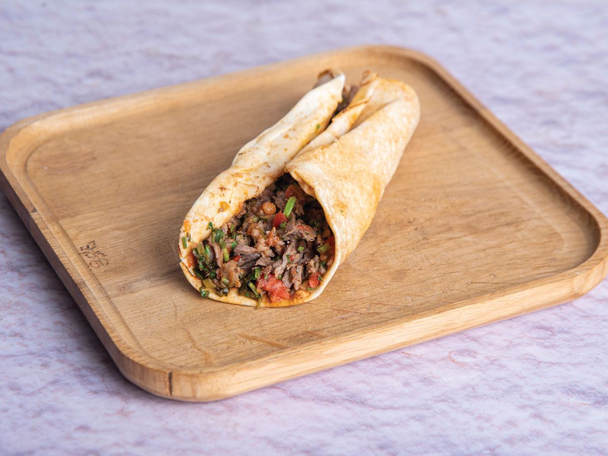 Meat Shawarma With Salad Shami Bread Sandwich