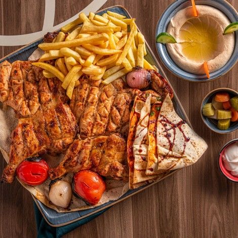 Half Grilled Chicken And Bread
