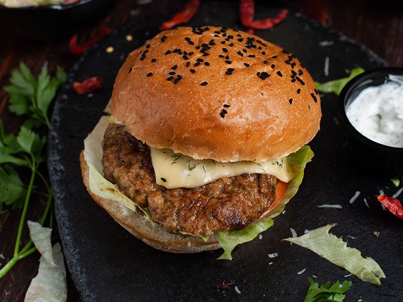 Shrimp Beluga Burger With Calamari Sandwich