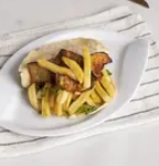 French Fries With Eggplant Sandwich