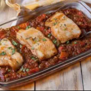 Casserole Fillet White Skin Red Sauce