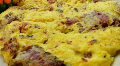 Pastrami omelette piece
