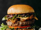 Caramelized Onion Bacon Burger Sandwich