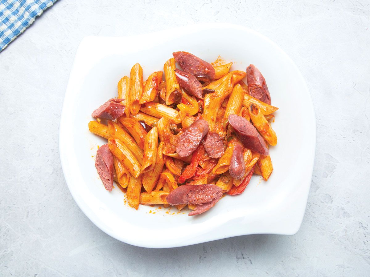 Pasta With Hot Dog And Olives Casserole