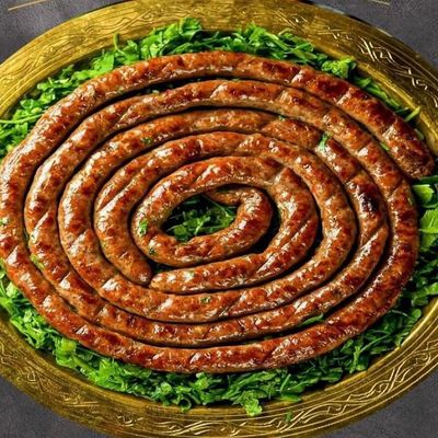 Quarter grilled sausage