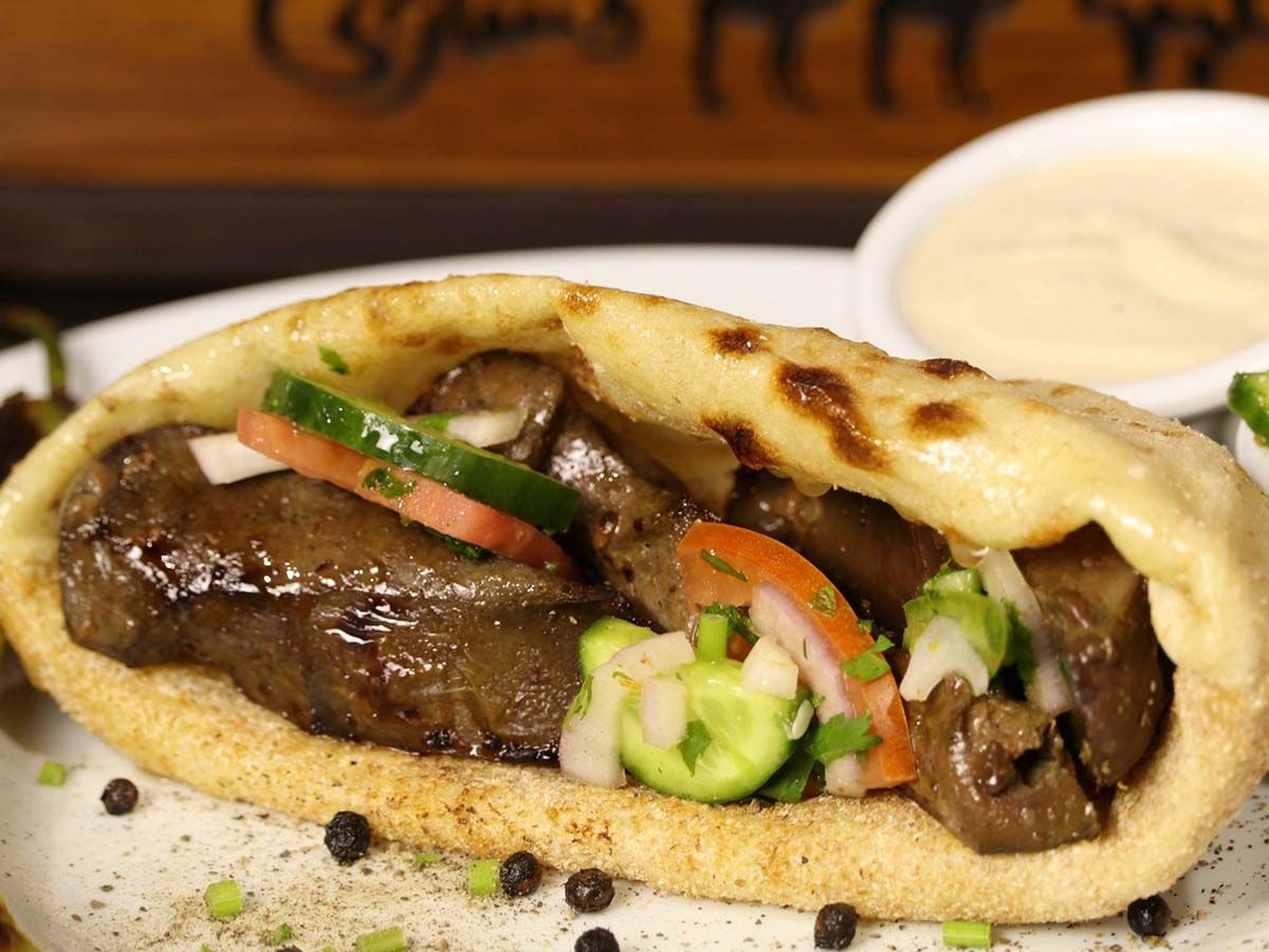 Charcoal grilled liver sandwich