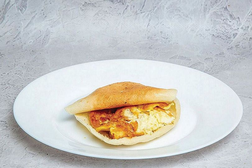 Cheddar Sausage Omelet Sandwich